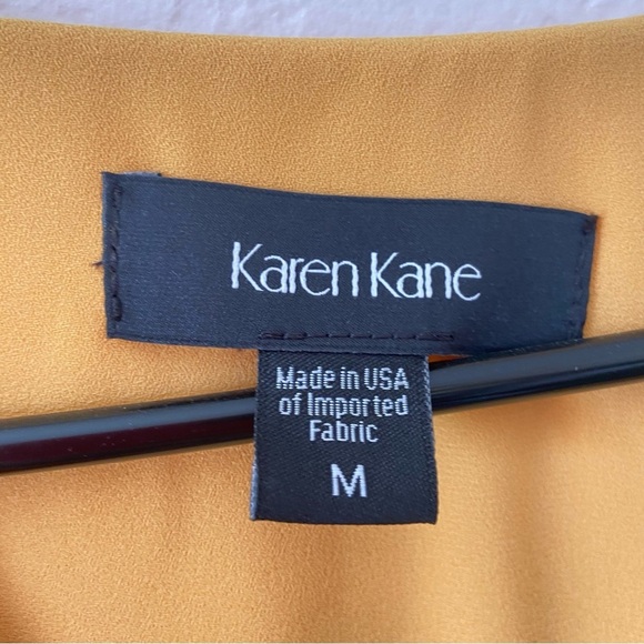 Final Sale!!! KAREN KANE Marigold V-Neck Ruffled High Low Tiered Dress M USA - Picture 9 of 11